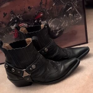 GBX Black Cowboy Western Boots with Studded Details
